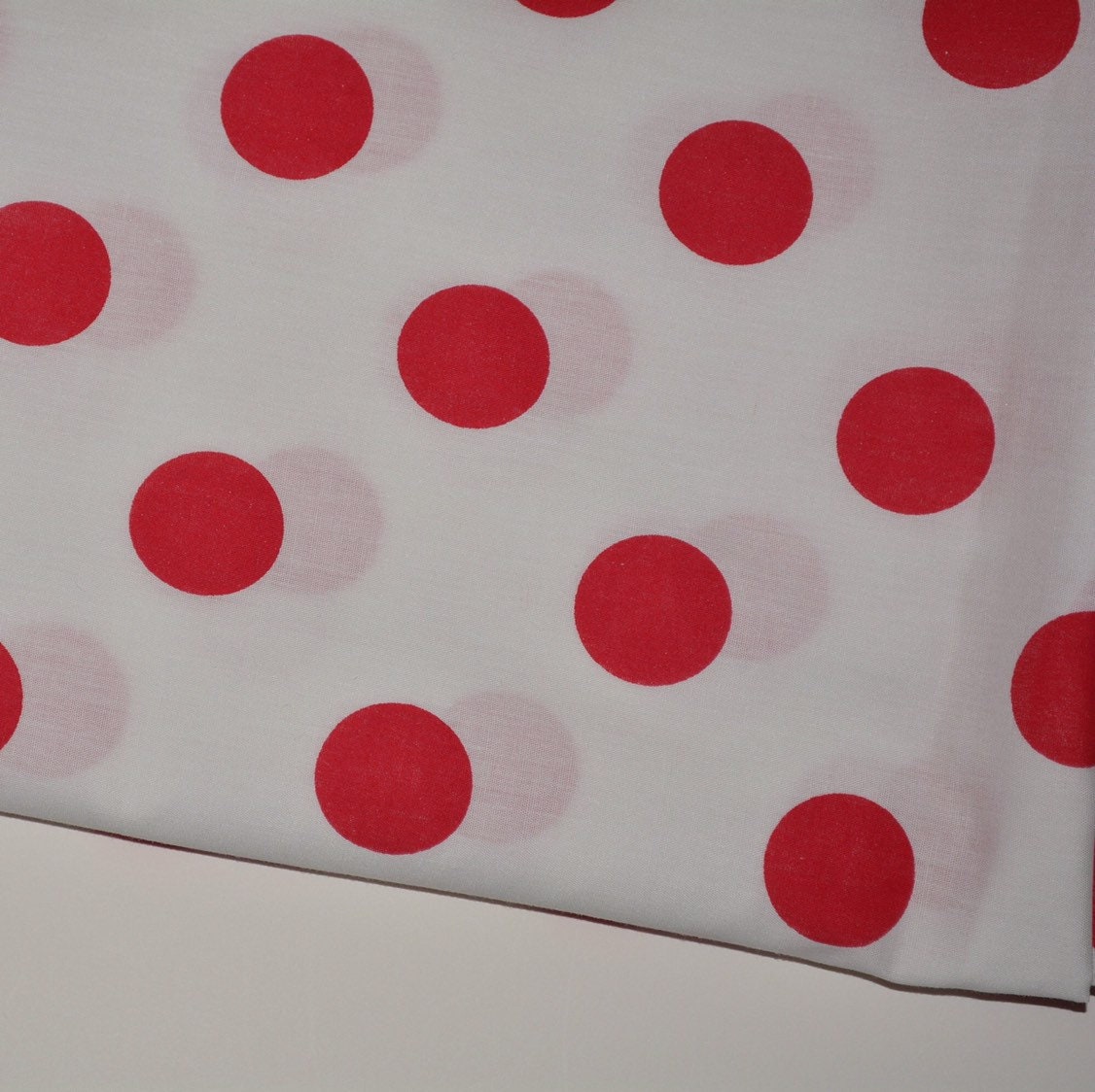 Vintage red polka dot fabric