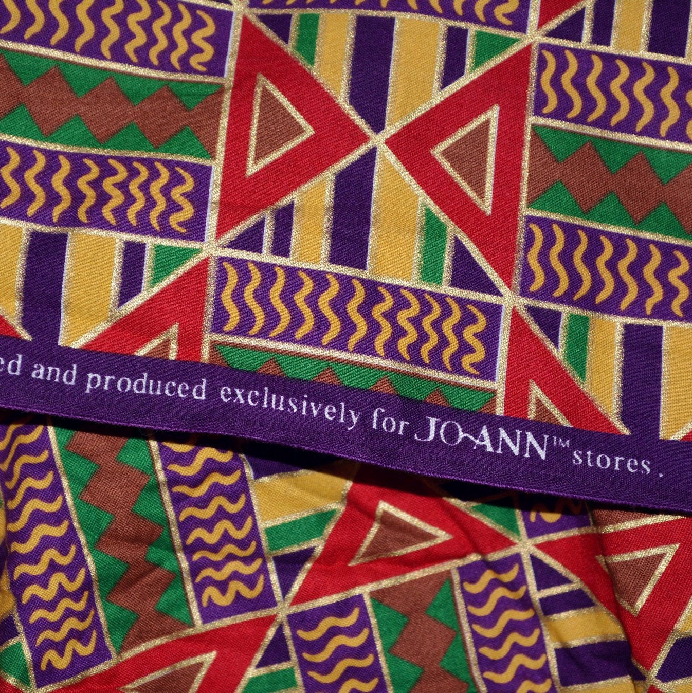 African Geometric pattern fabric, ethnic cotton for JoAnn