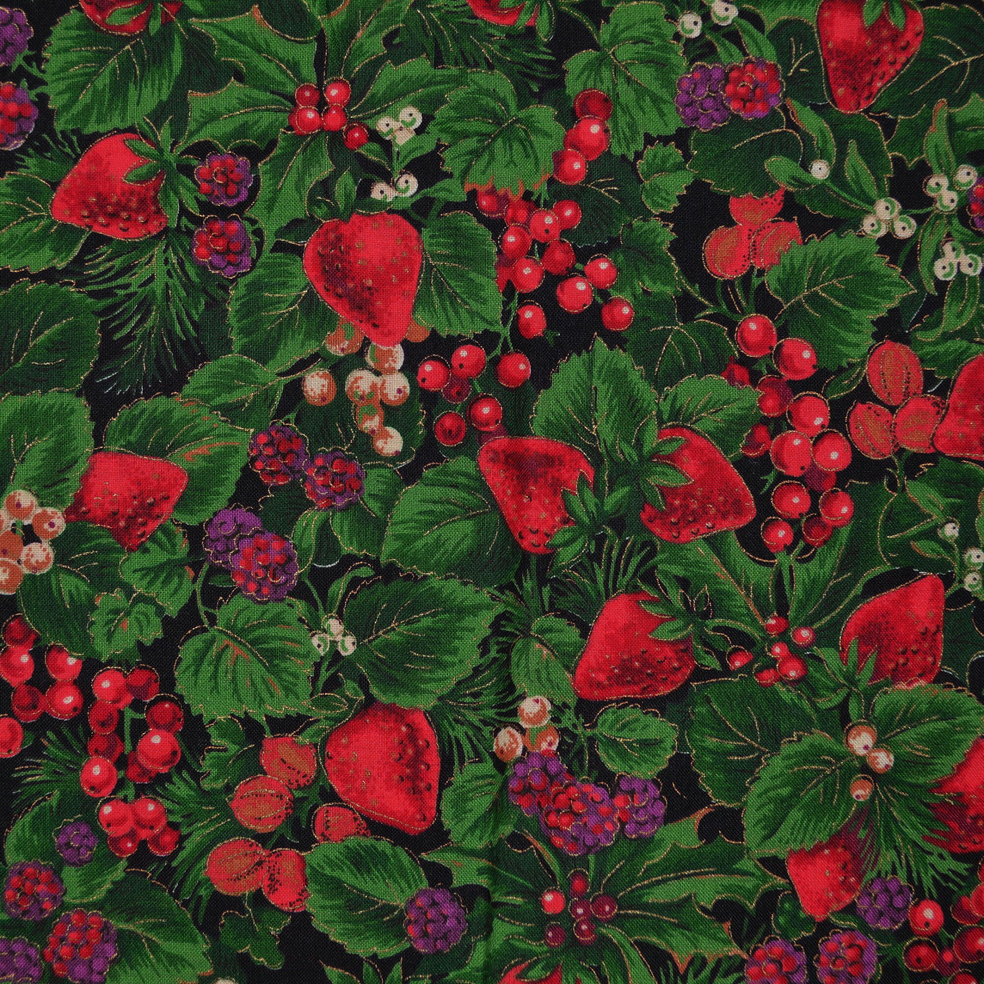 Christmas fabric with Strawberry print, Joan Messmore