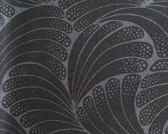 Downton Abbey fabric, black on grey 2013 Andover print