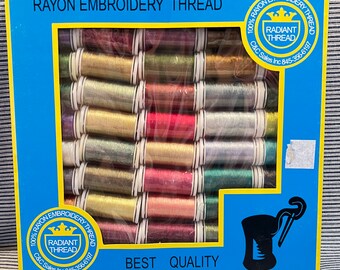 Rayon Embroidery Thread 50 cones, mixed colors, NIB, Radiant Threads,
