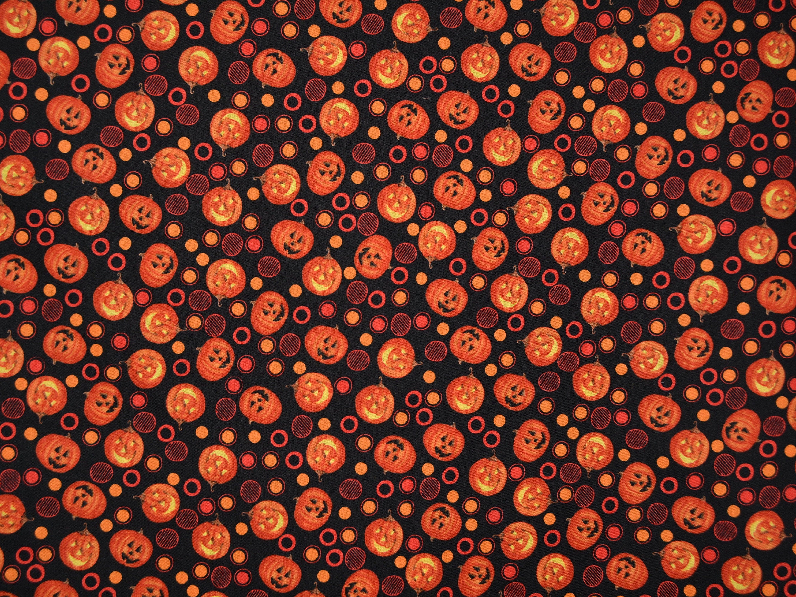 Halloween fabric bundle with pumpkins, jack o lantern fabric cotton