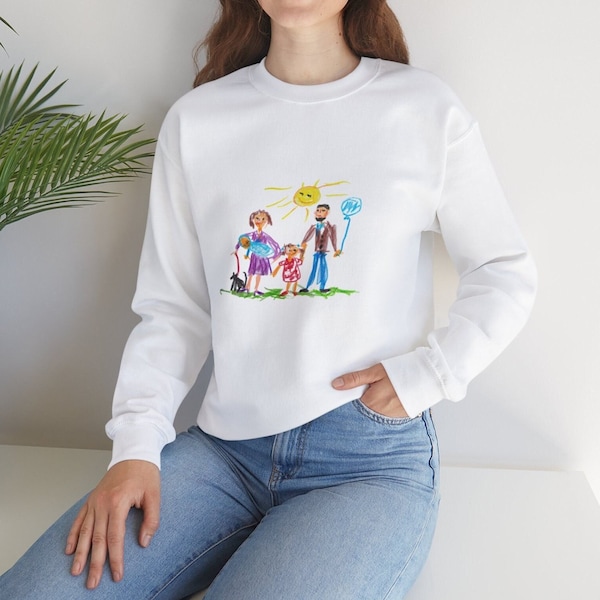 Unisex Custom Artwork Sweatshirt | Personalised Children's Artwork Pullover| Mothers Day Fathers Day Gift Ideas | Custom Birthday Gift Ideas