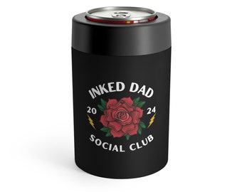 Inked Dad Gift, Proud Dad Can Cooler, Dads Summer Essential, Tatted Couple Present, Fathers Day Gift, Tattoed Daddy Can Holder, Drink Wear