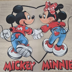 Mickey Mouse Cartoon DTF Transferencia de hierro sobre transferencia de calor a la ropa - Textil listo para imprimir