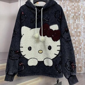 Sweatshirt Hello Kitty - gris chiné - Undiz