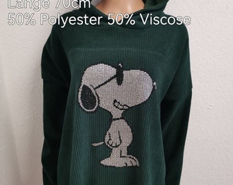 Snoopy Glitter Corduroy Hoodie Size 36-42