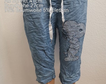 Snoopy Glitzer Capri Hose Größe 36-42