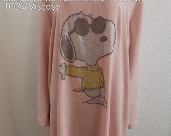 Snoopy Glitzer Bluse - Tunika Größe 54-56