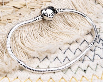 Classic Pandora S925 silver Bracelet, Moments Snake Chain Bracelet, Gift For Her, minimalist Exquisite Charms Bracelet, Everyday Bracelets