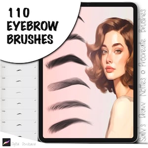 110 Procreate Eyebrow Brushes  Illustrators , Dıgıtal Stamps for Procreate App Ipad, Digital Portrait Proceate Drawing Tutorial