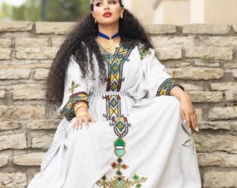 Ethiopian and Eritrean traditional dress.habesha kemis
