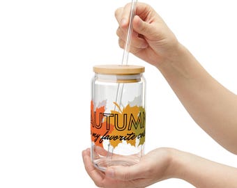 Autumn Leaves Libby Glass: Fall Decor Sipper Cup