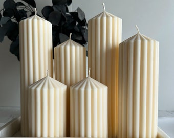 Sojawachskerze| Säulenkerze | Bougie | Geschenk | Wohnkultur | Kerze | Große Kerze | Kegelkerze | Minimalistische Kerze
