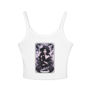 Camiseta sin mangas con tirantes finos y la carta del Tarot de la Bruja