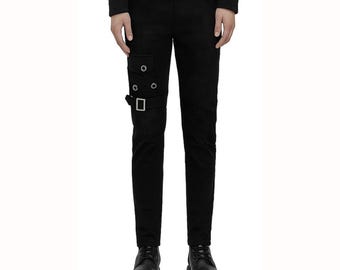 Size 31x33 Semantic Design Cargo Pants Black Bondage Pants