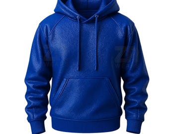 Felpa con cappuccio in pelle di pecora fatta a mano / Felpa da uomo con stampa coccodrillo