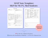H&P SOAP Note Template: Clinical Rotation Printable (PDF)
