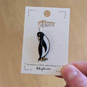 Penguin Enamel Pin "Terry", cute penguin pin, cute enamel pin, cute gift, animal, zoo animal, gift