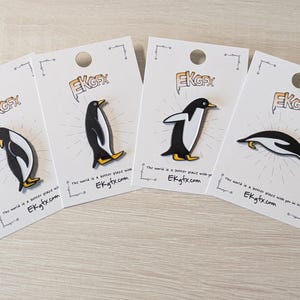 Set of Penguin Enamel Pins, Cute Penguin Pin, Cute Enamel Pin, Cute Gift, Animal, Zoo Animal, Gift for Bird Lover, Cute Pin Set