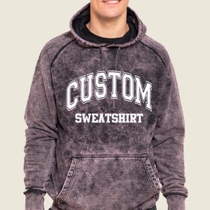 Custom Mineral Wash Hoodie, Vintage Grunge Unisex Sweatshirt, Streetwear Pullover, Blank 100% Cotton Hoodie for DTF Printing Gift,