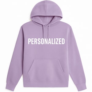 Custom Purple Hoodie, Lavender Unisex Pullover, Personalized Sweatshirt, DTF Print Hoodie, Cozy Gift for Her or Him, Purple Jacket