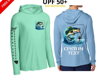 Custom UPF 50+ Fishing Shirt, Moisture Wicking Sun Shirt, Personalized Dry Fit Hoodie, Boat Crew Shirt, Bachelor Party Gift
