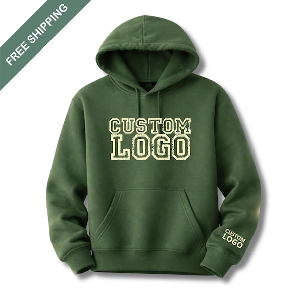Custom Logo Hoodie, Personalized Hoodie with Your Design, Company & Business Branding Sweatshirt, Custom Merch Apparel