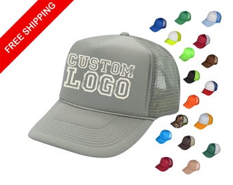 Custom Trucker Hat, Personalized Mesh Hat, Custom Logo Hat, Adjustable Trucker Cap, Gift for Him, Name Hat, Custom Foam Hat