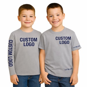 Custom Youth Dry Fit Shirt with Logo Short or Long Sleeve Moisture Wicking Team Uniform Personalized Performance Tee for Kids