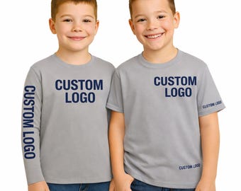 Custom Youth Dry Fit Shirt with Logo Short or Long Sleeve Moisture Wicking Team Uniform Personalized Performance Tee for Kids