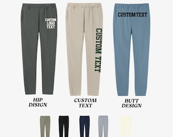 Custom Unisex Jogger Sweatpants, Personalized Logo Fleece Pants with Pockets, Bulk Order Sweatpants for Wedding College Team Party Gifts