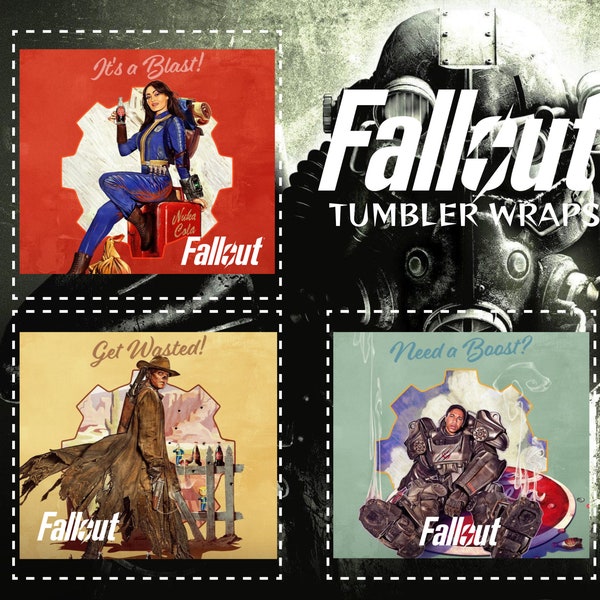 Fallout Series Tumbler Wrap Bundle | Tumbler PNG Digital | 20oz Skinny Bundle Wrap