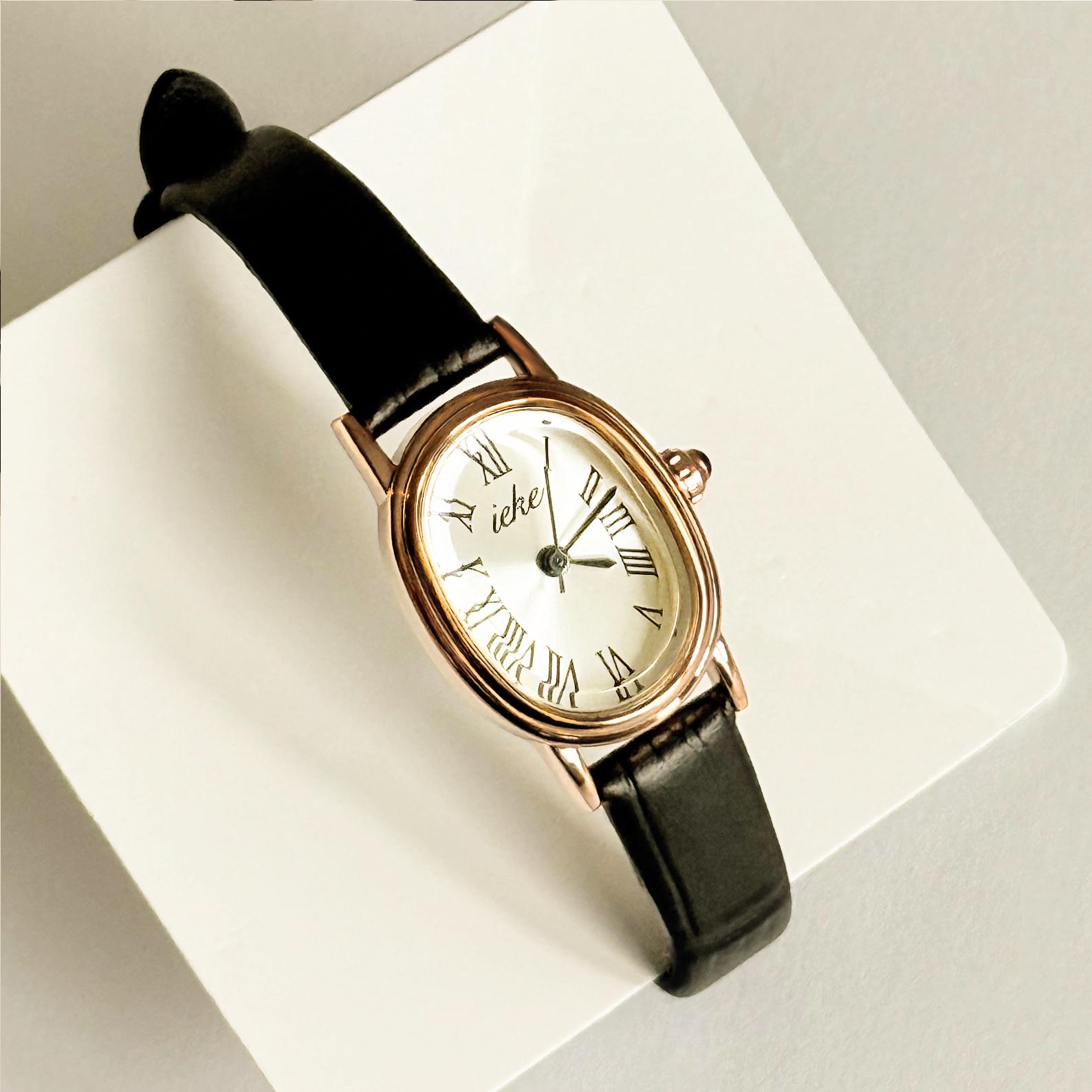 Elegant Retro Women\'s Watch with Leather Strap Diamond Oval Face Casual Fashion Watch for Woman Oval Dial Leather Strap Compact  main image 4