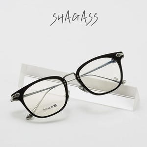 Sanctuary Titanium Eyeglasses Frame for Men | Lightweight Eyewear for a Distinct Look | Unique Irregular Shape & Durable, Stylish, SHAGASS