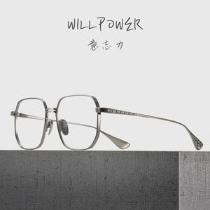 Vintage-Inspired Anti-Blue Light Glasses | Silver Titanium Frame, Retro Style, Unisex Fashion Eyewear, Lightweight & Stylish
