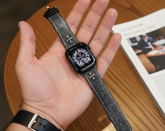 ゴシッククロス Apple Watch バンド：パンク シルバーチェーンストラップ