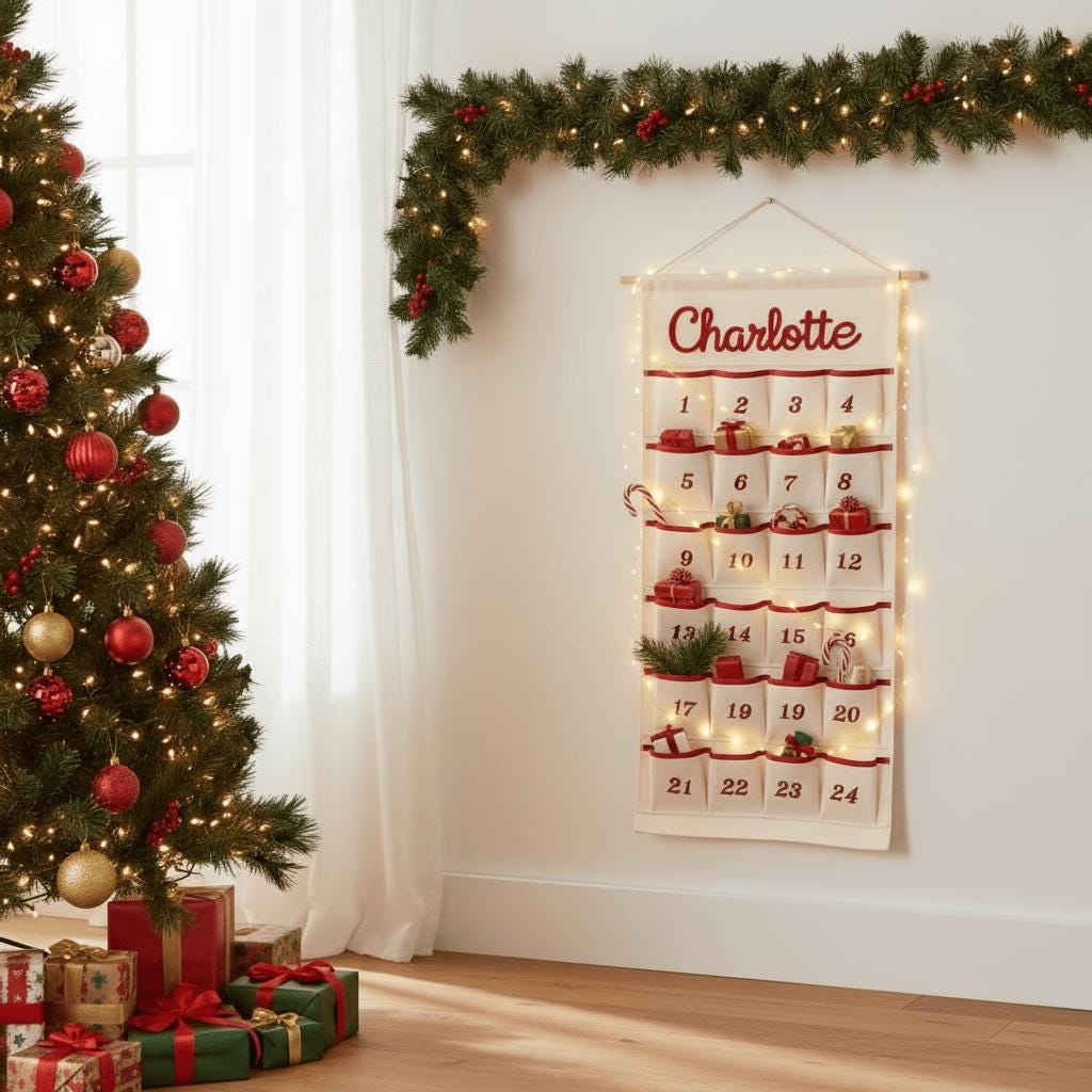 Calendrier De L'Avent 2025 – 24 Pendentifs Chat En Acrylique Scintillant, Décoration De Noël à Collectionner