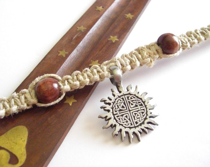 Tribal Pendant on Mens Hemp Necklace Etsy