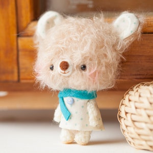 Miniature bear softie / stuffed animal bear / blythe pet toy / zakka - made to order- Mia