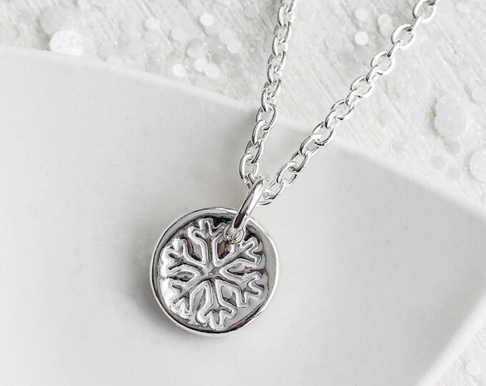 Little Silver Snowflake Necklace