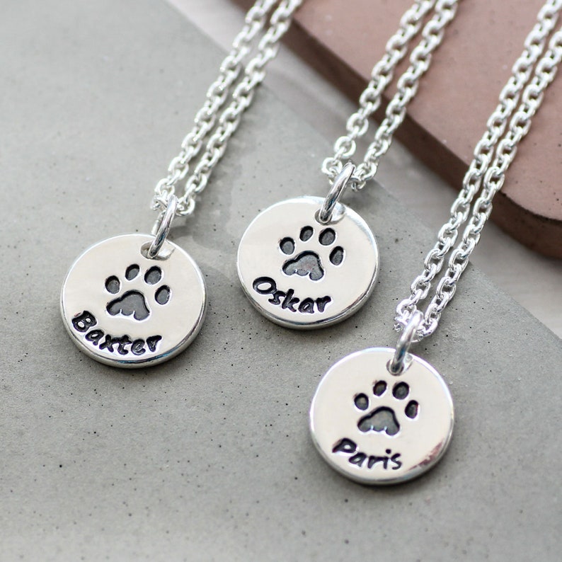 Personalised Paw Print Necklace Custom 