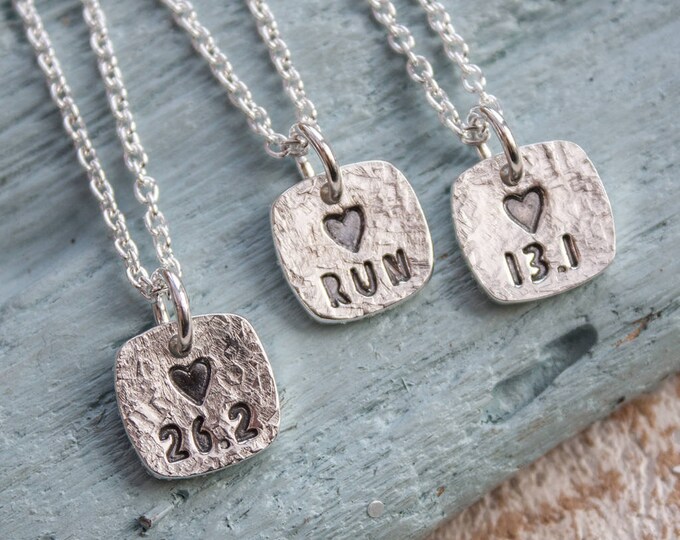 Runners Silver Necklace, Square