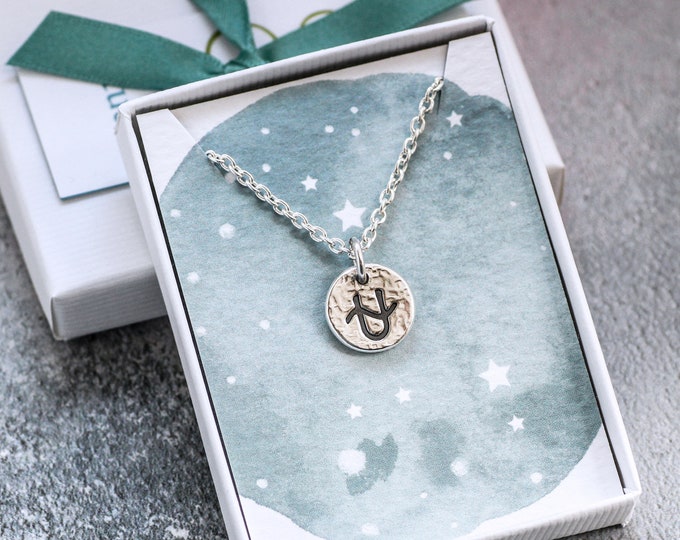 Silver Ophiuchus Zodiac Necklace, Star Sign Necklace, Zodiac Gift for Her