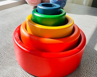 5 Pieces Rainbow Bowl Stacking Toys - Educational Toy for Kids