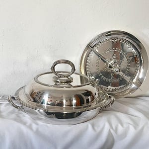 Antique Silver Plated Entree Server with Insert | Vintage Mappin and Webb Piece, London & Sheffield | 1890 - 1927