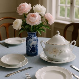 Vintage Porcelain Soup Tureen with Serving Plate – Königlich Tettau, Germany (ca. 1950s)