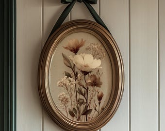 Spring Easter Wall Art Beige Minimal Flowers, Soft Neutral Botanical Illustration, Elegant Digital Download