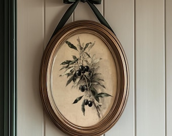Kitchen Wall Art Olive Twig | Digital Download | Vintage Botanical Olive Illustration for Kitchen Decor