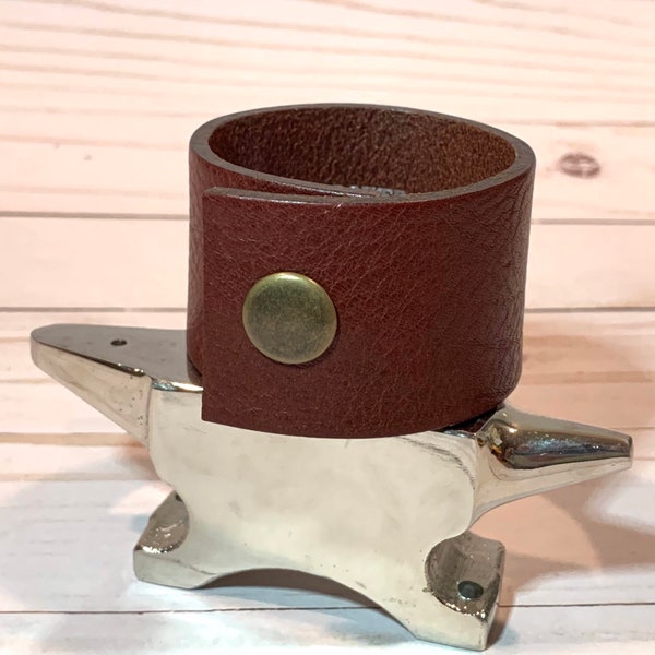 Upcycled Brown Leather Shawl Cuff